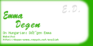 emma degen business card